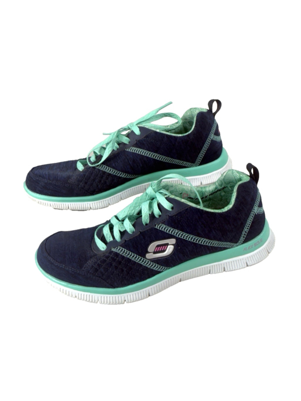 Skechers Womens Flex Sole Pretty City Running Shoes Lite-Weight Blue Size 9